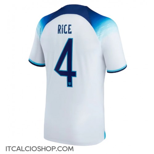 Inghilterra Declan Rice #4 Prima Maglia Mondiali 2022 Manica Corta